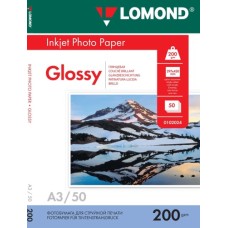 Foto paber LOMOND, läikiv, A3, 200gsm, 50 lehte Foto paber LOMOND, läikiv, A3, 200gsm, 50 lehte