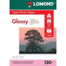 Foto paber LOMOND, läikiv, A4, 150gsm, 25 lehte Foto paber LOMOND, läikiv, A4, 150gsm, 25 lehte