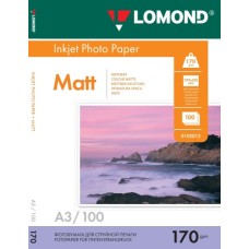 Foto paber LOMOND, matt, A3, 170gsm, 100 lehte Foto paber LOMOND, matt, A3, 170gsm, 100 lehte