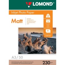 Foto paber LOMOND, matt, A3, 230gsm, 50 lehte Foto paber LOMOND, matt, A3, 230gsm, 50 lehte