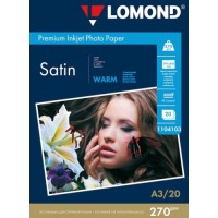 Foto paber LOMOND, satiin, A3, 270gsm, 20 lehte Foto paber LOMOND, satiin, A3, 270gsm, 20 lehte